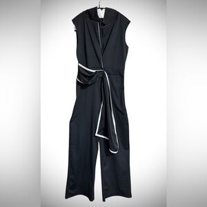 Sleeveless Black Jumpsuit with Contrast Trim